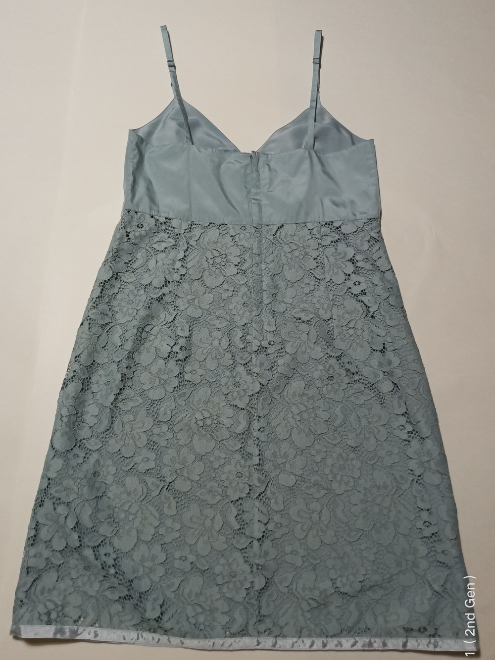 Coach Lace Slip Cami Mini Dress Accent Bow in Dusty Blue Size 2 - Picture 7 of 14